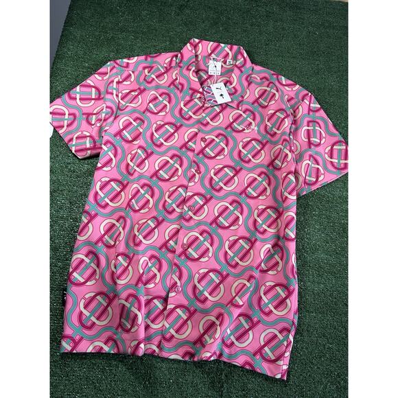 PUMA X PALM TREE CREW Button Up Golf Pink Shirt Men’s Medium - Picture 3 of 10